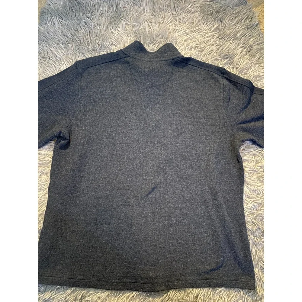Eddie Bauer Men's Large Gray Quarter Zip‎ Pullover Sweater Fleece Casual Layer